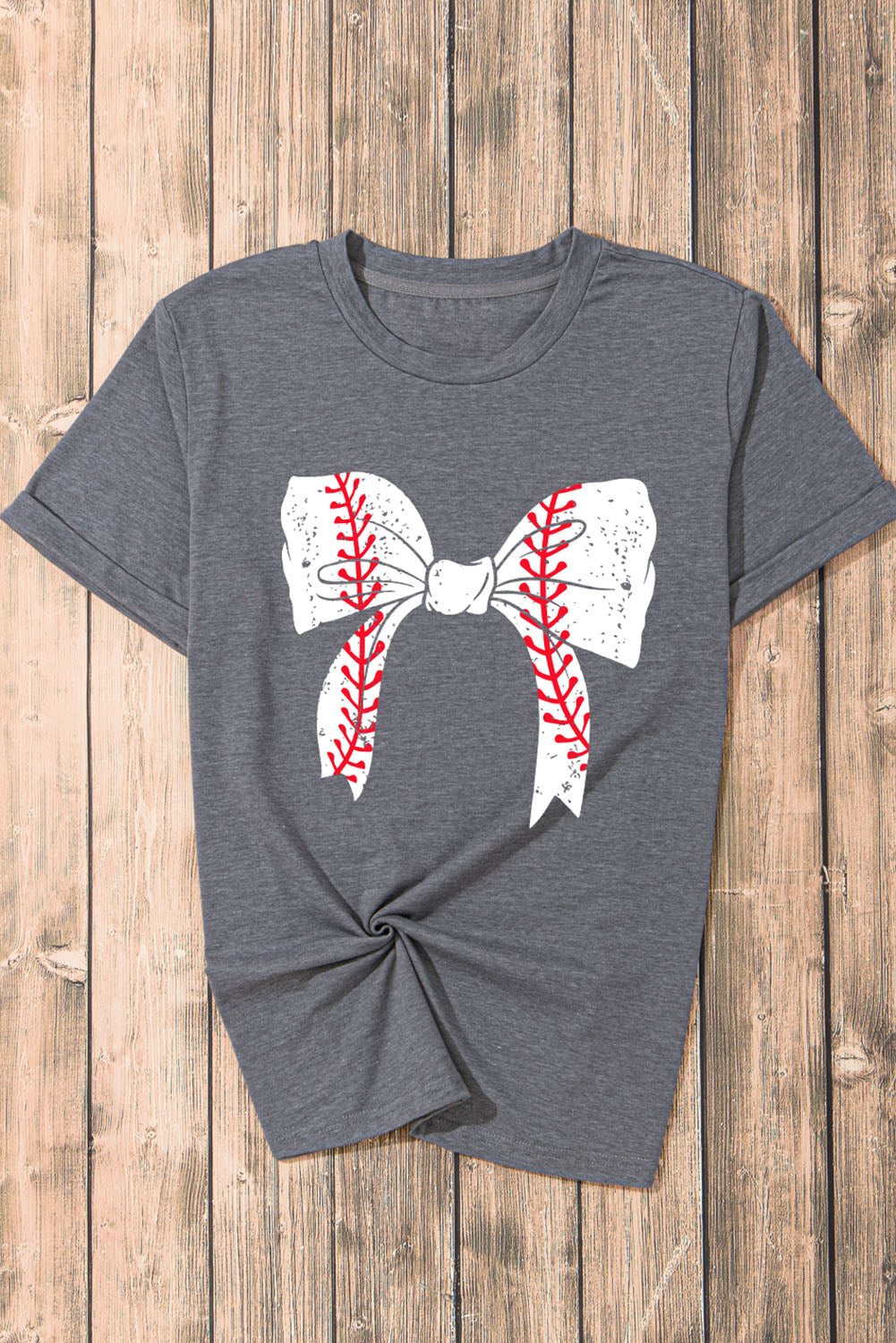 Baseball Gray Bowknot Tee