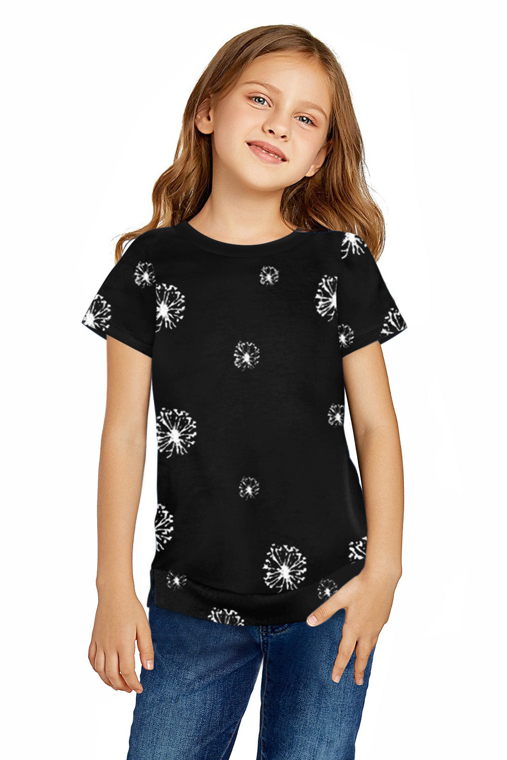 Dandelion Print Little Girl Tee