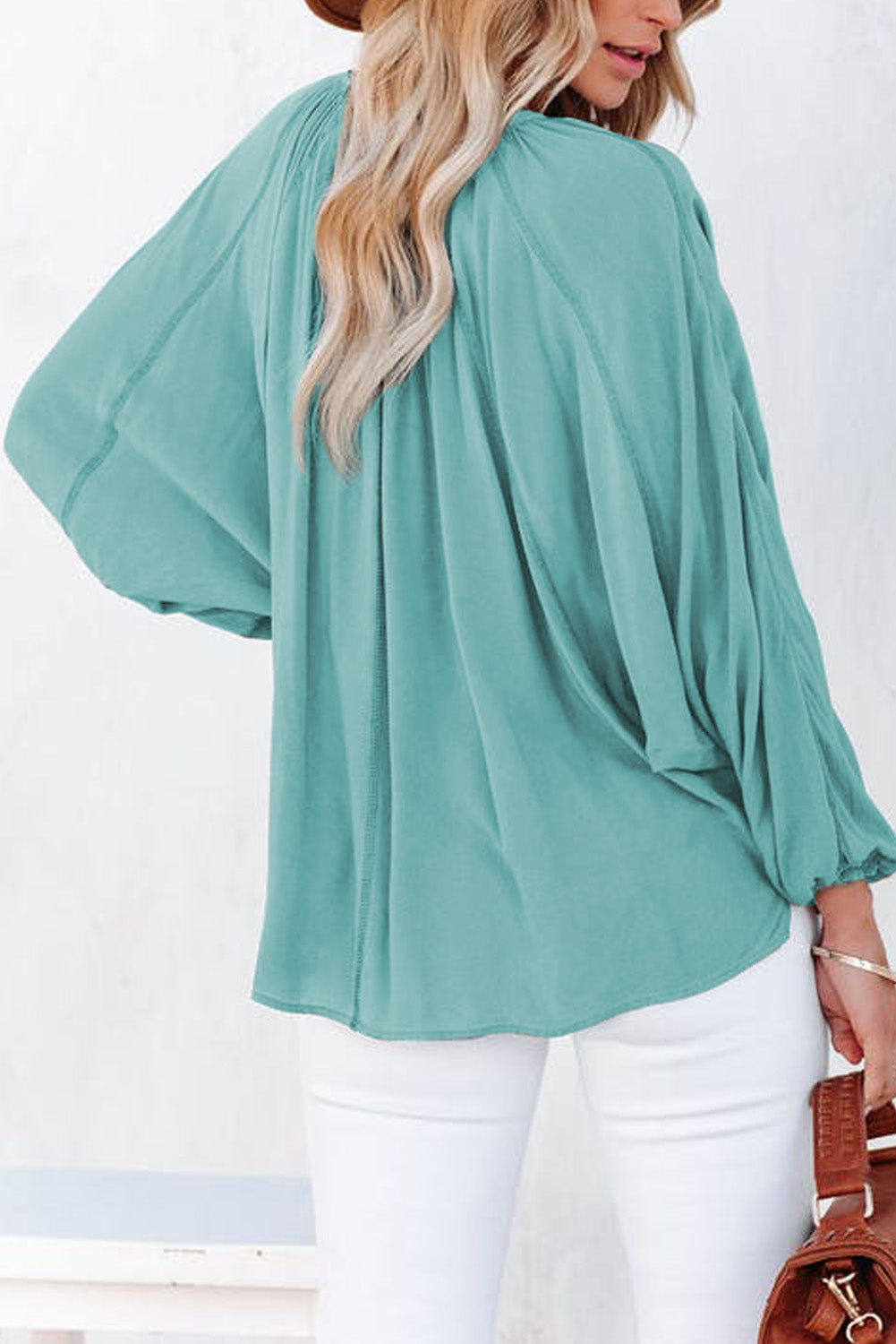 Split V Neck Dolman Top