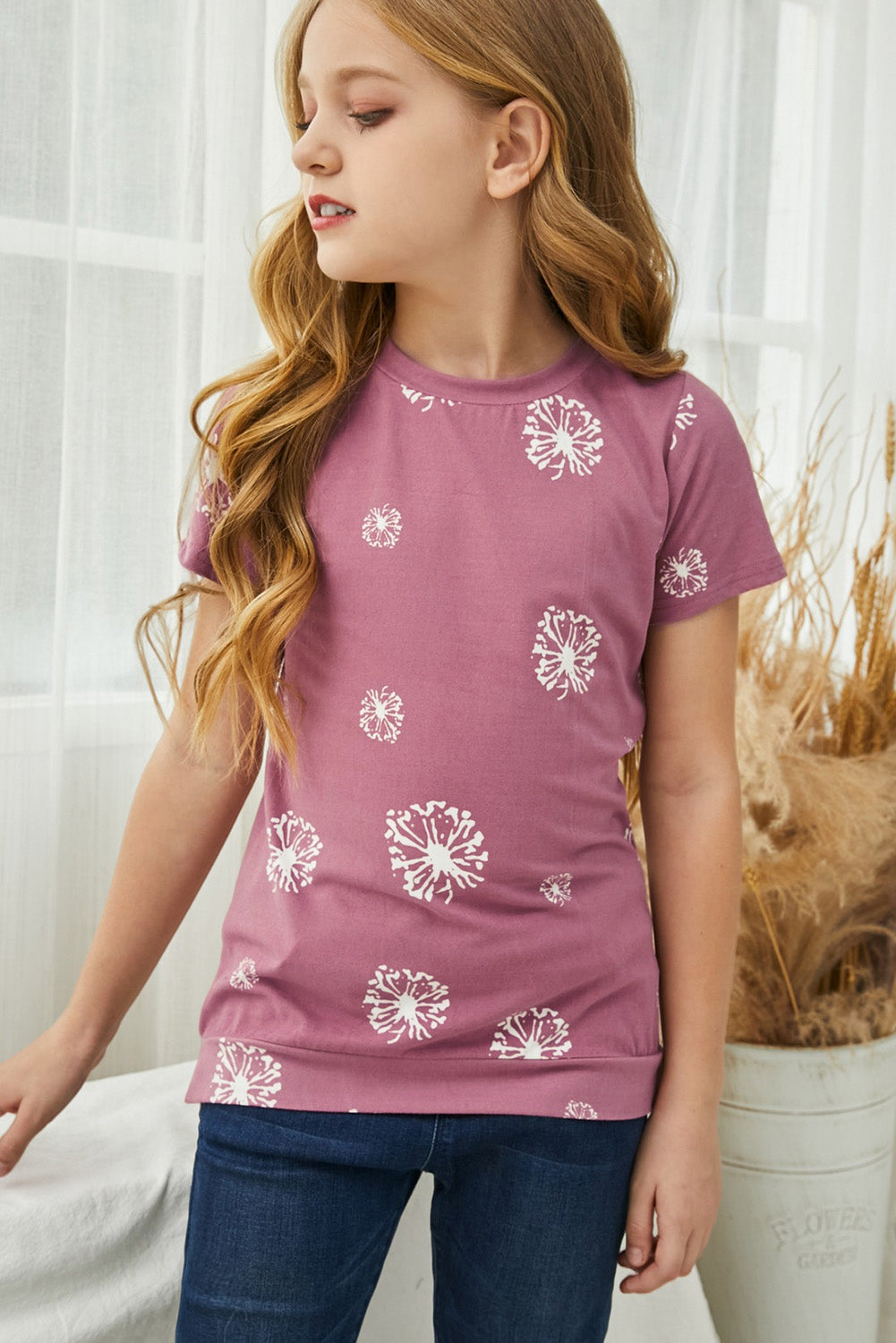 Dandelion Print Little Girl Tee