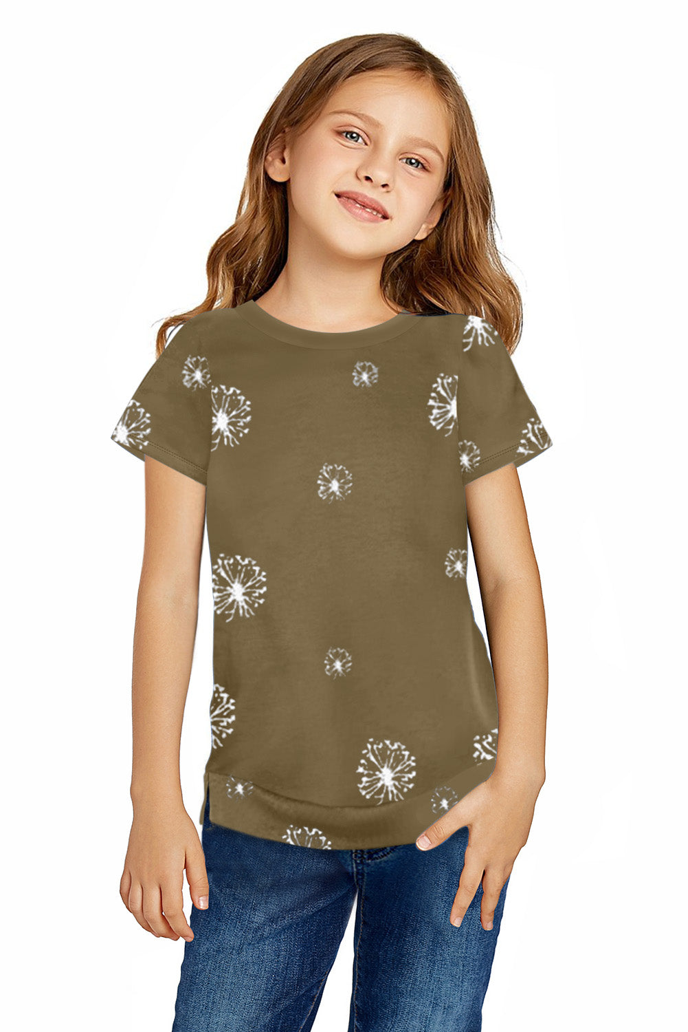 Dandelion Print Little Girl Tee